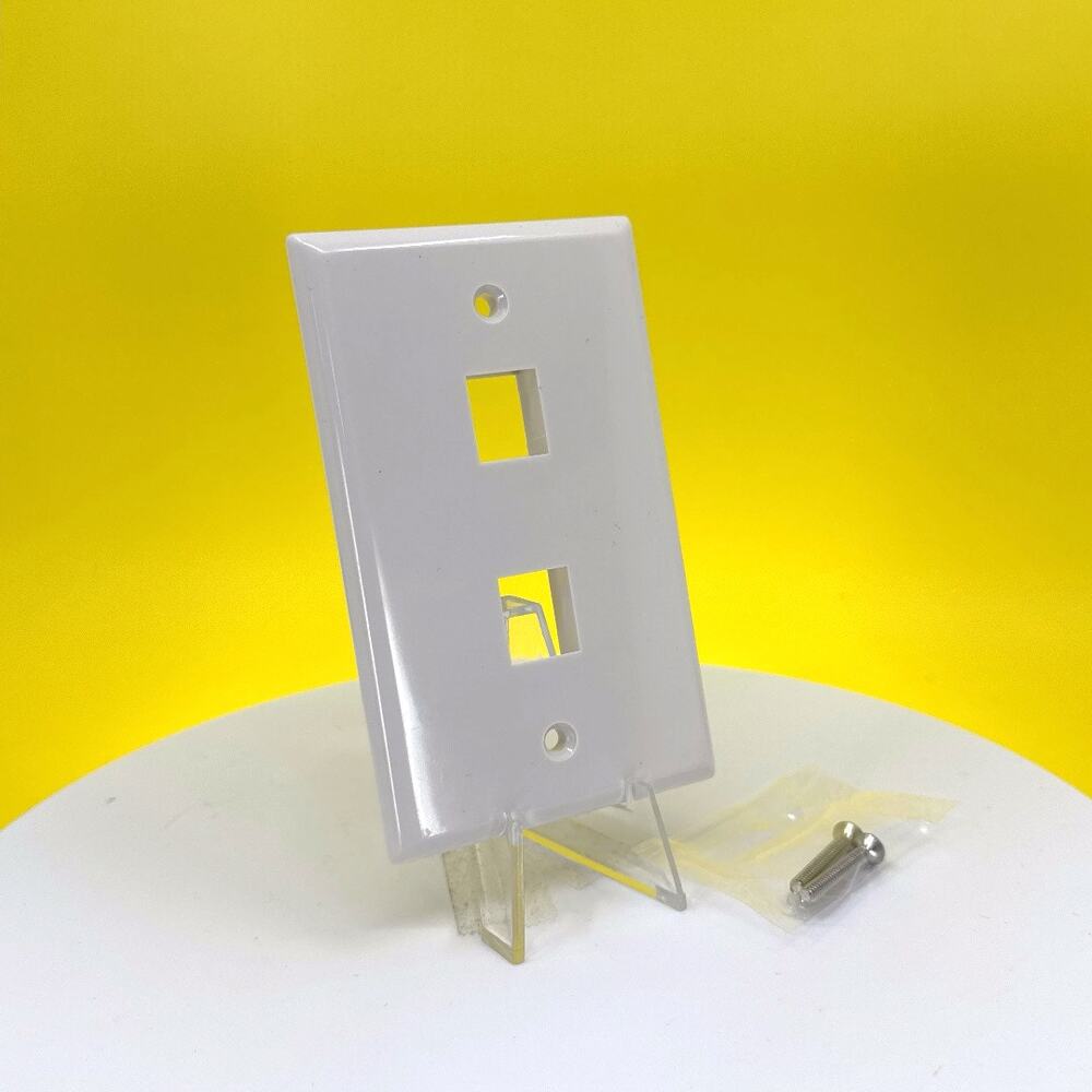 Steren 310-202 2-Cavity Ivory Keystone Plate Wall Plate (10-Pack)
